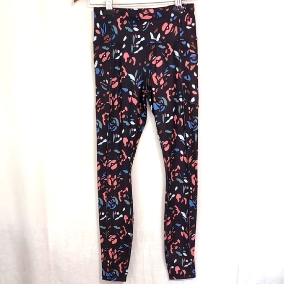 Avia Black Multicolored Leopard Active Legging with Pockets Size Extra Small - Picture 1 of 5